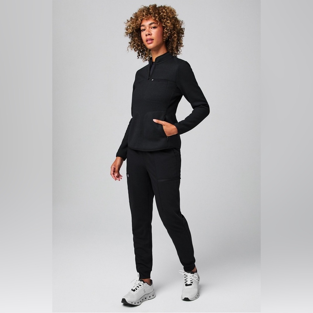 Fabletics Pace Quarter Zip Black Performance Stre… - image 6